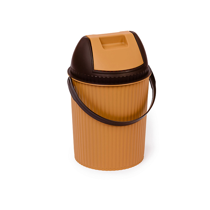 Ведро для мусора «Solano» 7 л  бежевый/коричневый