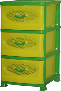 Комод Эирбокс 3-х секционный желто-зеленый